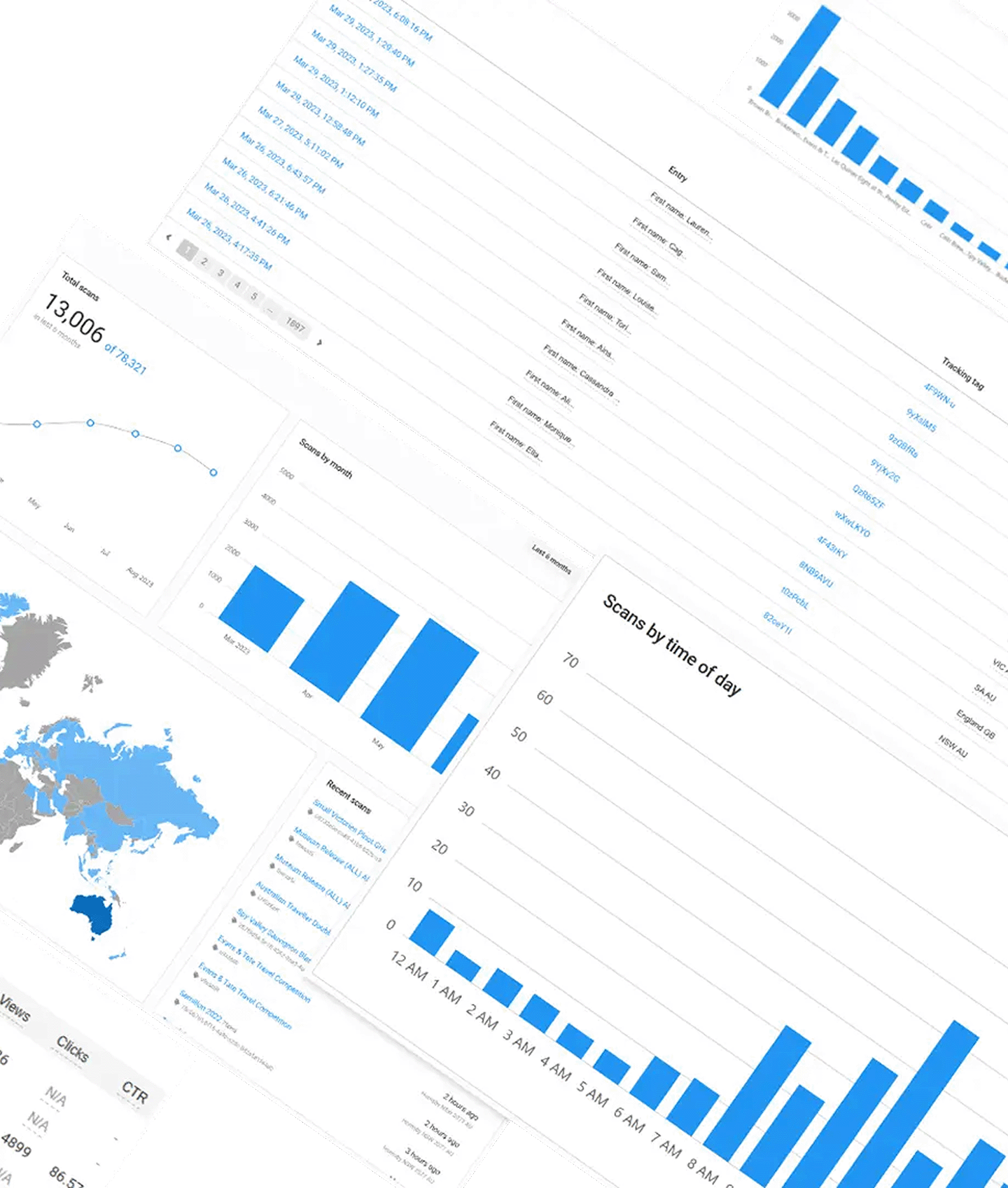 A series of screens showing how data can be collected using Cellr's technology.